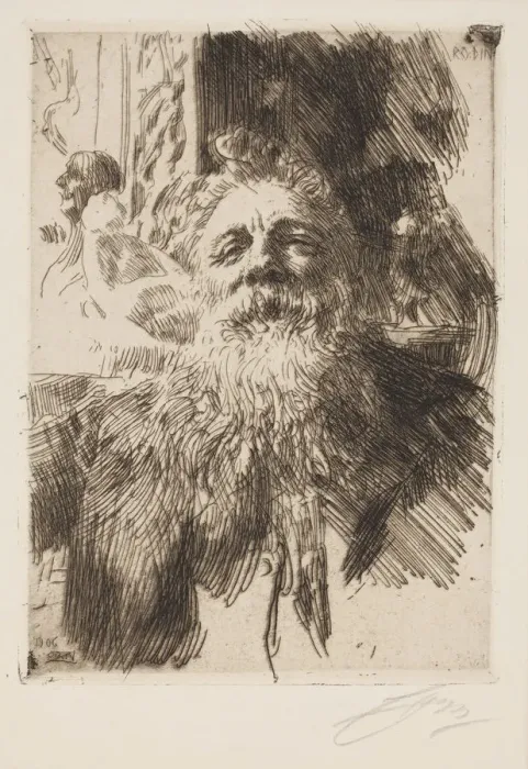 Framed Print : Auguste Rodin. Artist: Zorn, Anders Leonard (1860-1920) Framed Print : Auguste Rodin. Artist: Zorn, Anders Leonard (1860-1920)