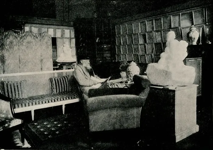 Framed Print : Auguste Rodin Among His Books At 77 Rue De Varenne, c1900 Framed Print : Auguste Rodin Among His Books At 77 Rue De Varenne, c1900