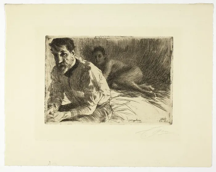 Framed Print : Augustus Saint Gaudens II (Saint Gaudens and His Model), 1897. Creator: Anders Leonard Zorn Framed Print : Augustus Saint Gaudens II (Saint Gaudens and His Model), 1897. Creator: Anders Leonard Zorn