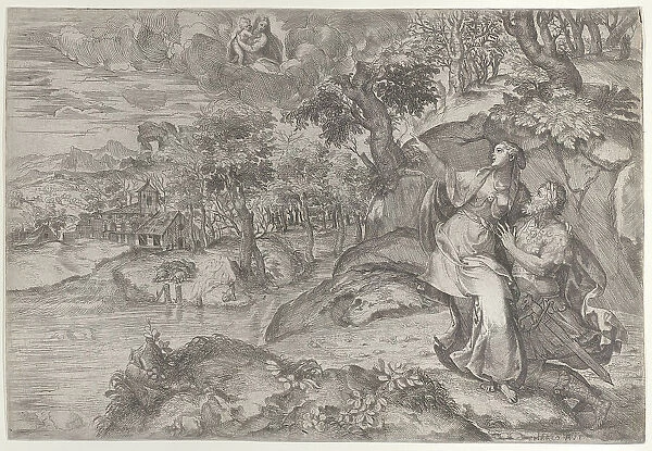 Augustus and the Tiburtine Sibyl, 1557-86. Creator: Marco Angolo del Moro