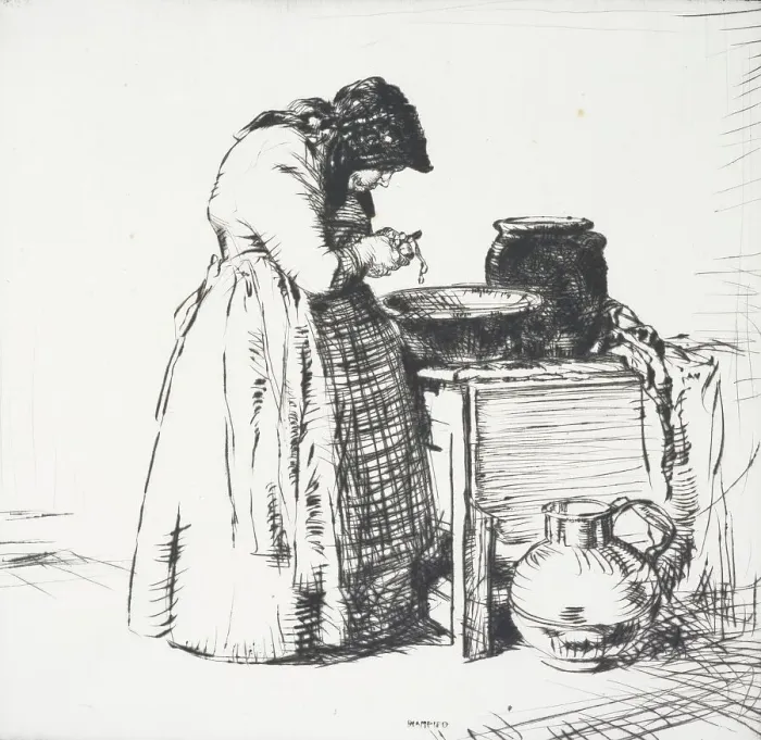 Framed Print : Aunt Elizabeth, 1921. Creator: Edmund Blampied Framed Print : Aunt Elizabeth, 1921. Creator: Edmund Blampied