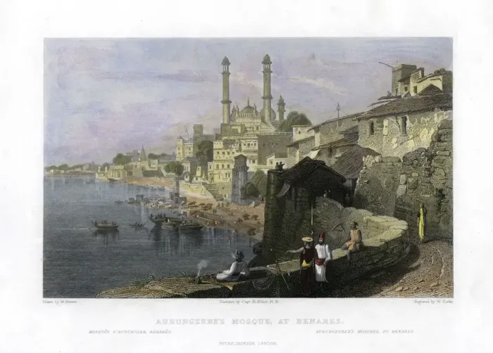 Framed Print : Aurangzebs Mosque at Benares, India, 19th century. Artist: W Cook Framed Print : Aurangzebs Mosque at Benares, India, 19th century. Artist: W Cook