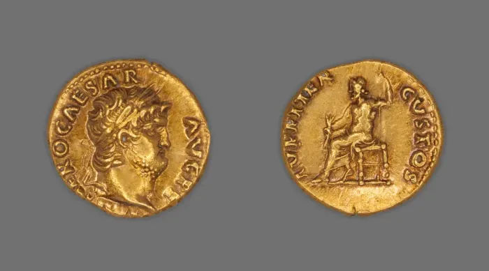 Framed Print : Aureus (Coin) Portraying Emperor Nero, December 67-December 68, issued by Nero Framed Print : Aureus (Coin) Portraying Emperor Nero, December 67-December 68, issued by Nero