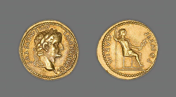 Aureus (Coin) Portraying Emperor Tiberius, 15-37 CE, issued by Tiberius