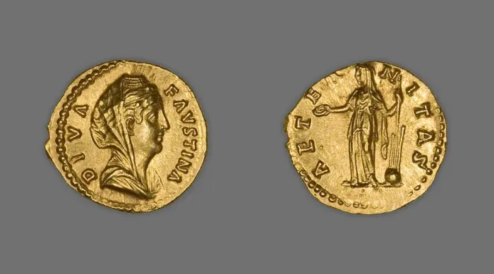 Framed Print : Aureus (Coin) Portraying Empress Faustina the Elder, 141-161, issued by Antoninus Pius Framed Print : Aureus (Coin) Portraying Empress Faustina the Elder, 141-161, issued by Antoninus Pius