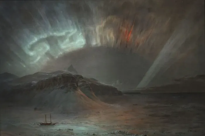 Framed Print : Aurora Borealis, 1865. Creator: Frederic Edwin Church Framed Print : Aurora Borealis, 1865. Creator: Frederic Edwin Church