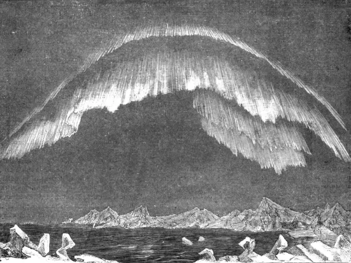 Framed Print : Aurora in the Polar Basin; A days sport in the Polar Sea, 1875. Creator: Unknown Framed Print : Aurora in the Polar Basin; A days sport in the Polar Sea, 1875. Creator: Unknown