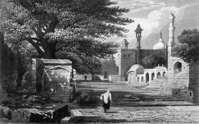 Framed Print : Aurungzebe's Tomb, Rozah, 1835. Creator: Samuel Prout
