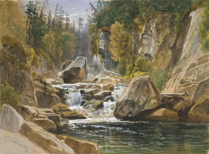 Framed Print : On the Ausable, 1869. Creator: James David Smillie Framed Print : On the Ausable, 1869. Creator: James David Smillie