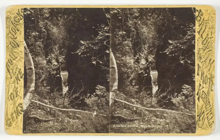 Framed Print : Ausable Chasm - Mystic Gorge, late 19th century. Creator: Baldwin Photo Framed Print : Ausable Chasm - Mystic Gorge, late 19th century. Creator: Baldwin Photo