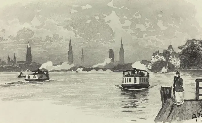 Framed Print : Aussenalster, 1893. Creator: Fritz Stoltenberg Framed Print : Aussenalster, 1893. Creator: Fritz Stoltenberg