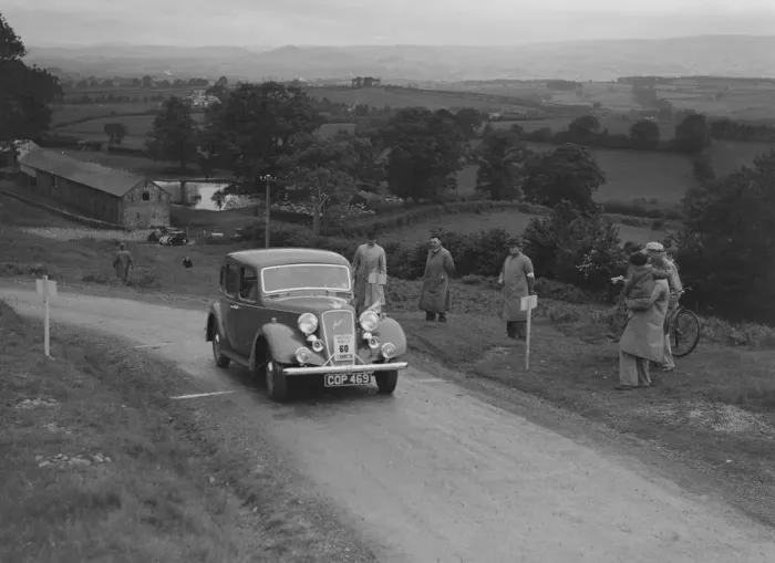 Framed Print : Austin 10 saloon of WS Sewell competing in the South Wales Auto Club Welsh Rally Framed Print : Austin 10 saloon of WS Sewell competing in the South Wales Auto Club Welsh Rally