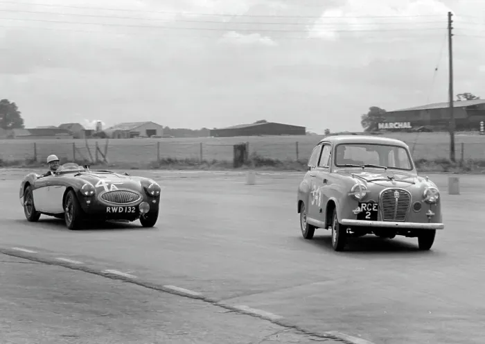 Framed Print : Austin A35 at 750 MC 6 hour relay race Silverstone 1957 Framed Print : Austin A35 at 750 MC 6 hour relay race Silverstone 1957