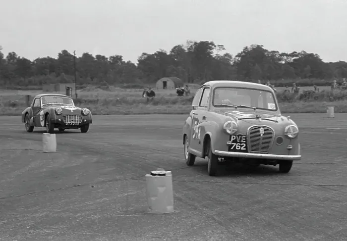 Framed Print : Austin A35 at 750 MC 6 hour relay race Silverstone 1957 Framed Print : Austin A35 at 750 MC 6 hour relay race Silverstone 1957
