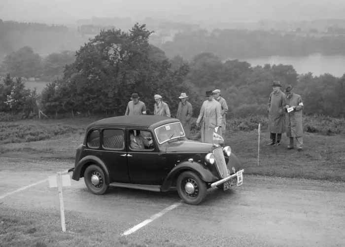 Framed Print : Austin Cambridge saloon of T Norton competing in the South Wales Auto Club Welsh Rally Framed Print : Austin Cambridge saloon of T Norton competing in the South Wales Auto Club Welsh Rally