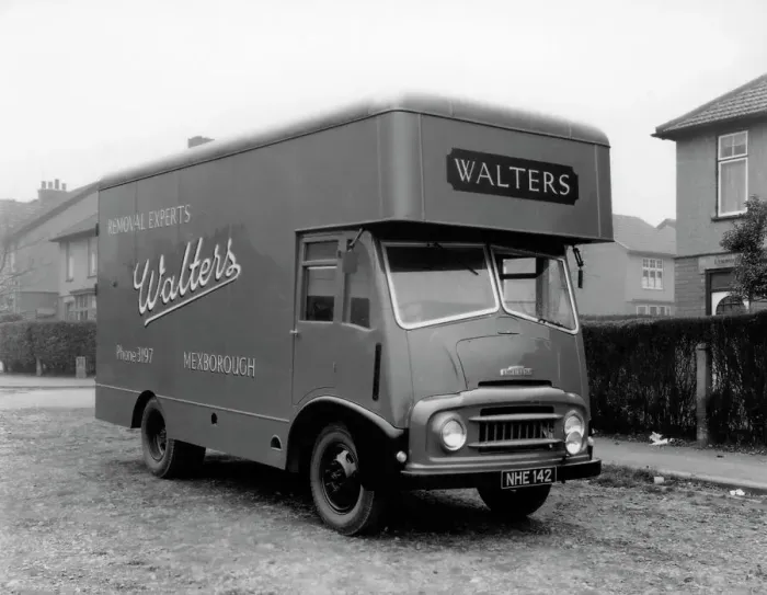 Framed Print : Austin FE 1957 removal van, belonging to Walters Removals, Mexborough, South Yorkshire, 1957 Framed Print : Austin FE 1957 removal van, belonging to Walters Removals, Mexborough, South Yorkshire, 1957