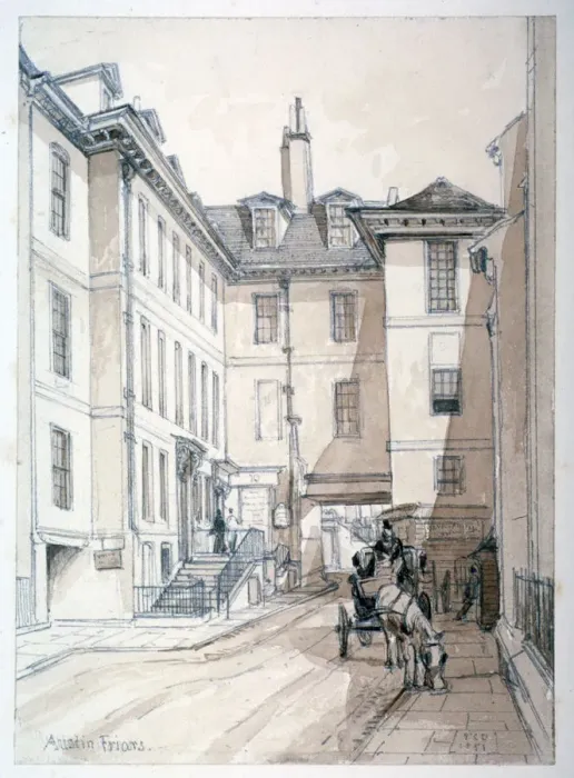 Framed Print : Austin Friars Street, City of London, 1851. Artist: Thomas Colman Dibdin Framed Print : Austin Friars Street, City of London, 1851. Artist: Thomas Colman Dibdin