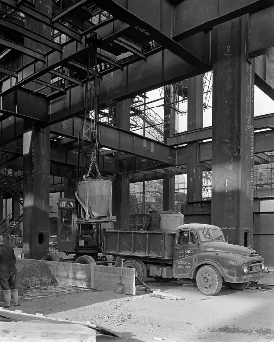 Framed Print : Austin lorry on a construction site, Leeds, West Yorkshire, 1959. Artist: Michael Walters