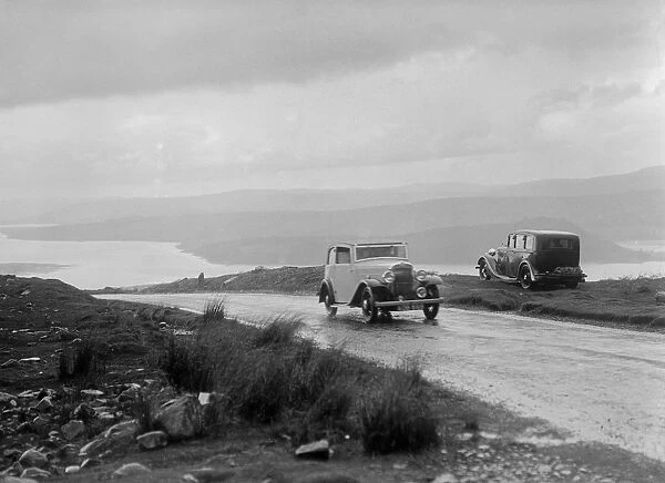 Austin sports saloon of Mrs MS Flewitt competing in the RSAC Scottish Rally, 1934