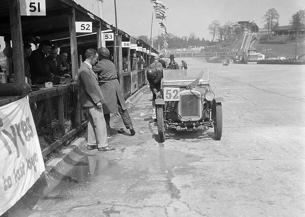 Austin Ulster of ECH Randall and WE Harker in the pits, JCC Double Twelve race, Brooklands, 1931