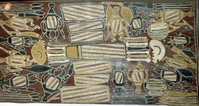 Framed Print : Australian Aboriginal Bark Painting Framed Print : Australian Aboriginal Bark Painting