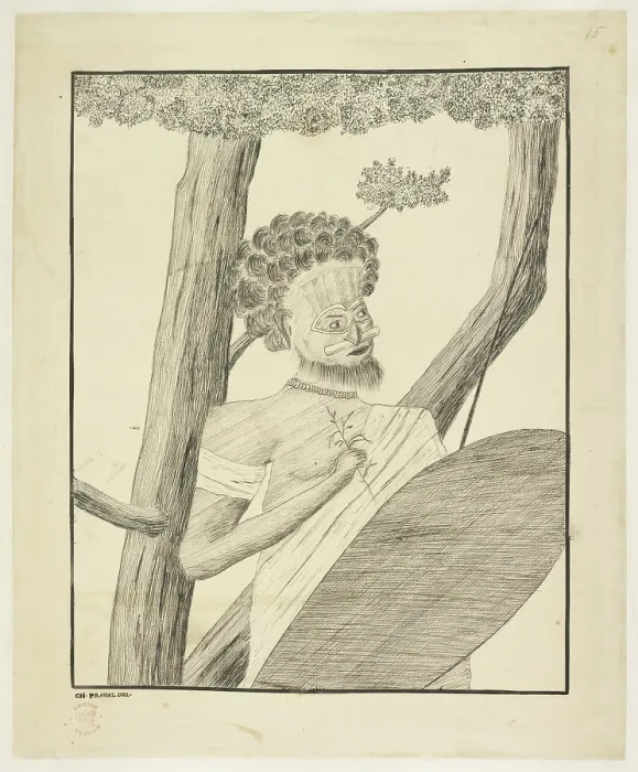 Framed Print : An Australian Aborigine, 1770-1771. Creator: Charles Praval Framed Print : An Australian Aborigine, 1770-1771. Creator: Charles Praval