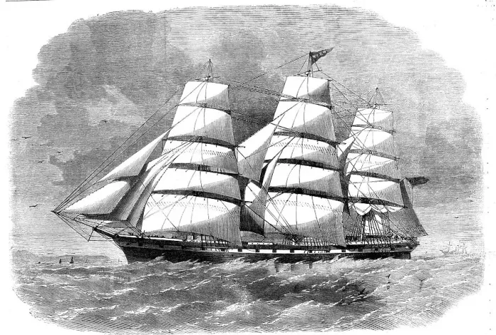 Framed Print : The Australian clipper-ship The Royal Family, 1862. Creator: Unknown Framed Print : The Australian clipper-ship The Royal Family, 1862. Creator: Unknown