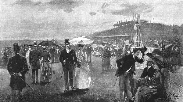 The Australian Derby: The Race for the Melbourne Cup; The Lawn, 1888. Creator: Unknown