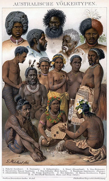 Australian Inhabitants, 1800-1850.Artist: G Mutzel