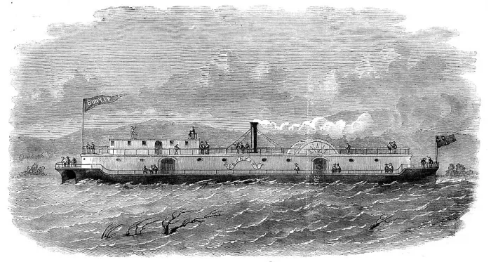 Framed Print : The Australian Twin Steamer Bunyip, 1858. Creator: Unknown. The Australian Twin Steamer Bunyip, 1858. Creator: Unknown Framed Print : The Australian Twin Steamer Bunyip, 1858. Creator: Unknown. The Australian Twin Steamer Bunyip, 1858. Creator: Unknown