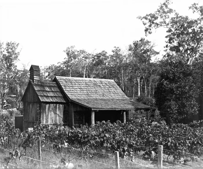 Framed Print : Australian wooden slab hut, wooden shingle roof, c1900s. Creator: Robert Augustus Henry L'Estrange. Australian wooden slab hut, wooden shingle roof, c1900s Framed Print : Australian wooden slab hut, wooden shingle roof, c1900s. Creator: Robert Augustus Henry L'Estrange. Australian wooden slab hut, wooden shingle roof, c1900s