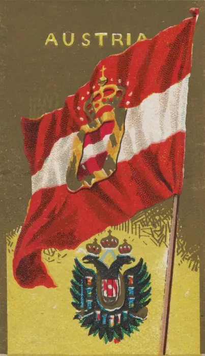 Framed Print : Austria, from Flags of All Nations, Series 1 (N9) for Allen & Framed Print : Austria, from Flags of All Nations, Series 1 (N9) for Allen &