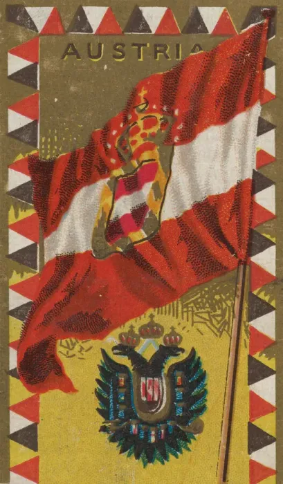 Framed Print : Austria, from Flags of All Nations, Series 1 (N9) for Allen & Framed Print : Austria, from Flags of All Nations, Series 1 (N9) for Allen &