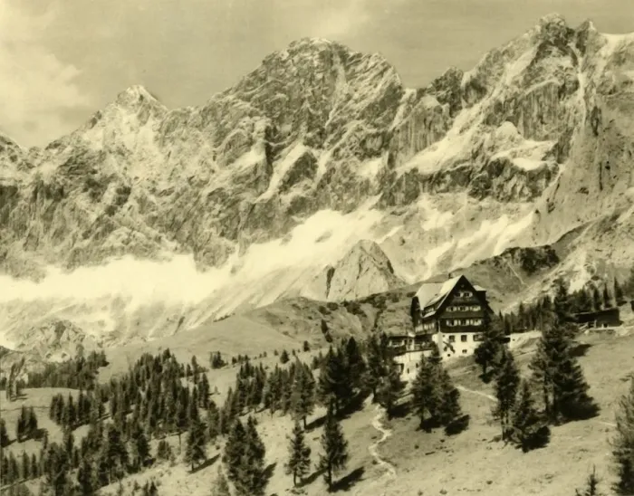 Framed Print : The Austriahütte and the Dachstein, Styria, Austria, c1935. Creator: Unknown Framed Print : The Austriahütte and the Dachstein, Styria, Austria, c1935. Creator: Unknown