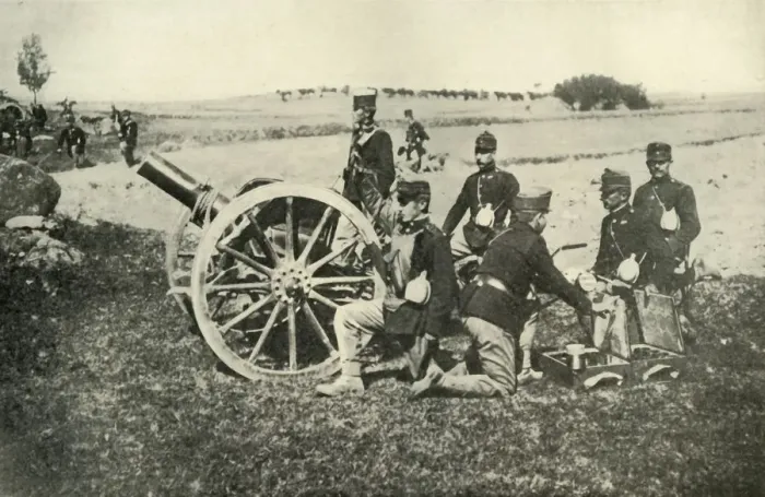 Framed Print : Austrian Artillery in the Field, (1919). Creator: Unknown Framed Print : Austrian Artillery in the Field, (1919). Creator: Unknown