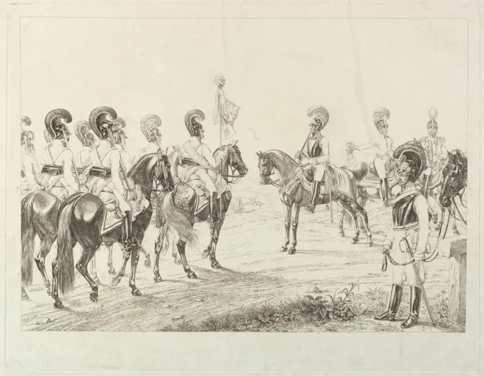 Framed Print : Austrian Cuirassiers, early 19th century. Creator: Johann Christian Erhard Framed Print : Austrian Cuirassiers, early 19th century. Creator: Johann Christian Erhard