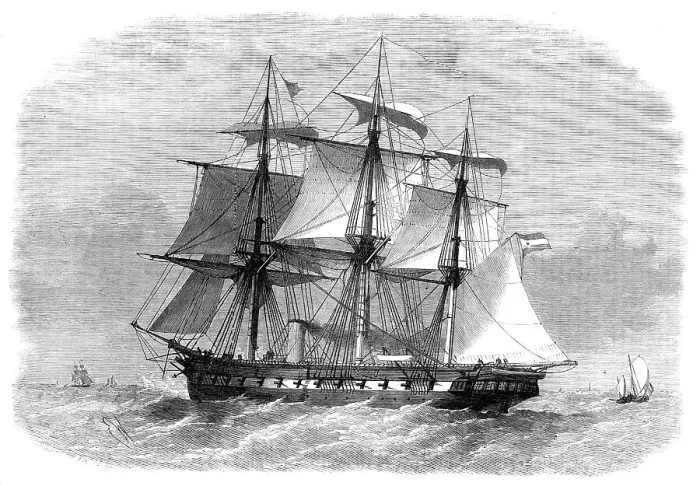 Framed Print : The Austrian frigate Radetzky, lately blown up at Lissa, 1869. Creator: Unknown Framed Print : The Austrian frigate Radetzky, lately blown up at Lissa, 1869. Creator: Unknown