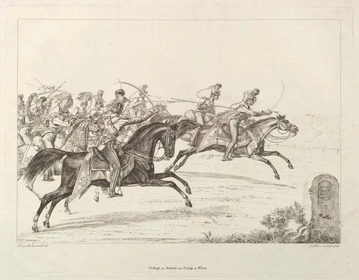 Framed Print : Austrian Lancers, early 19th century. Creator: Johann Christian Erhard Framed Print : Austrian Lancers, early 19th century. Creator: Johann Christian Erhard