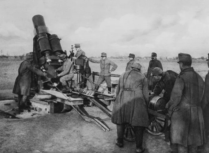 Framed Print : Austrian mortar, World War I, 1915 Framed Print : Austrian mortar, World War I, 1915