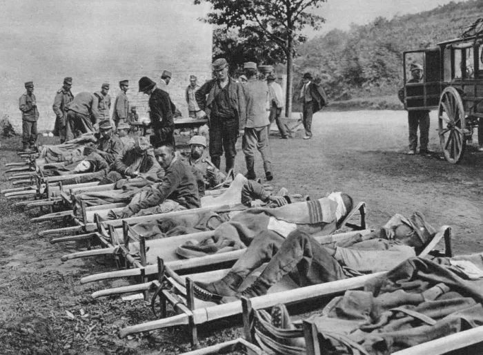 Framed Print : Austrian soldiers on the way to hospital, Battle of the Isonzo, World War I, 1915 Framed Print : Austrian soldiers on the way to hospital, Battle of the Isonzo, World War I, 1915