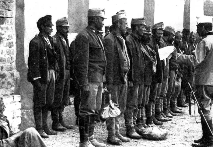 Framed Print : Austrian troops surrender without firing a shot, 1914 Framed Print : Austrian troops surrender without firing a shot, 1914