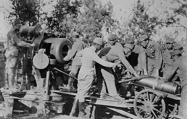 Austrians loading 30.5 cm gun, between c1915 and 1918. Creator: Bain News Service