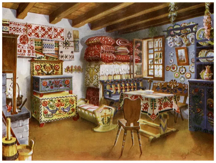 Framed Print : Austro-Hungarian peasant furniture, 1911-1912. Artist: Edwin Foley Framed Print : Austro-Hungarian peasant furniture, 1911-1912. Artist: Edwin Foley