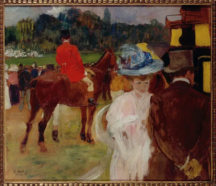 Framed Print : At the Auteuil races (the Draggs), 1907. Creator: Unknown Framed Print : At the Auteuil races (the Draggs), 1907. Creator: Unknown