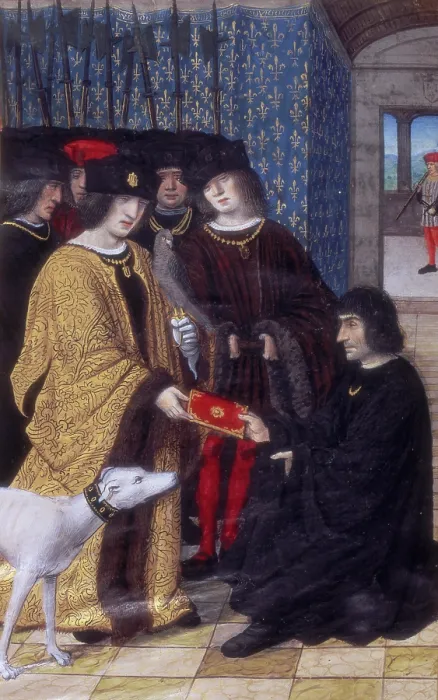 Framed Print : The author presenting his work to Charles VIII, c1475-c1498. Creator: Marc Picault Framed Print : The author presenting his work to Charles VIII, c1475-c1498. Creator: Marc Picault