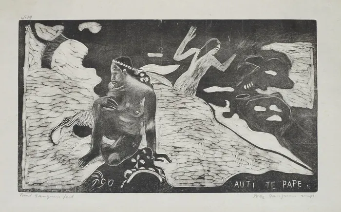 Framed Print : Auti te pape (Women at the river), 1894. Creator: Paul Gauguin Framed Print : Auti te pape (Women at the river), 1894. Creator: Paul Gauguin