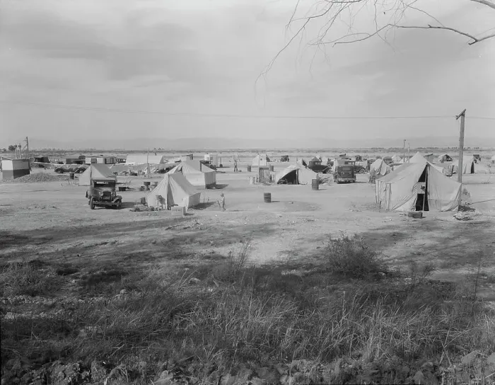 Framed Print : Auto camp north of Calipatria, California, 1937. Creator: Dorothea Lange Framed Print : Auto camp north of Calipatria, California, 1937. Creator: Dorothea Lange