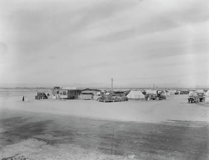 Framed Print : Auto camp north of Calipatria, California, 1937. Creator: Dorothea Lange Framed Print : Auto camp north of Calipatria, California, 1937. Creator: Dorothea Lange