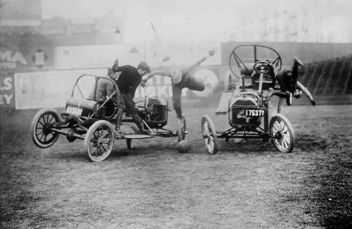Framed Print : Auto polo, between c1910 and c1915. Creator: Bain News Service Framed Print : Auto polo, between c1910 and c1915. Creator: Bain News Service