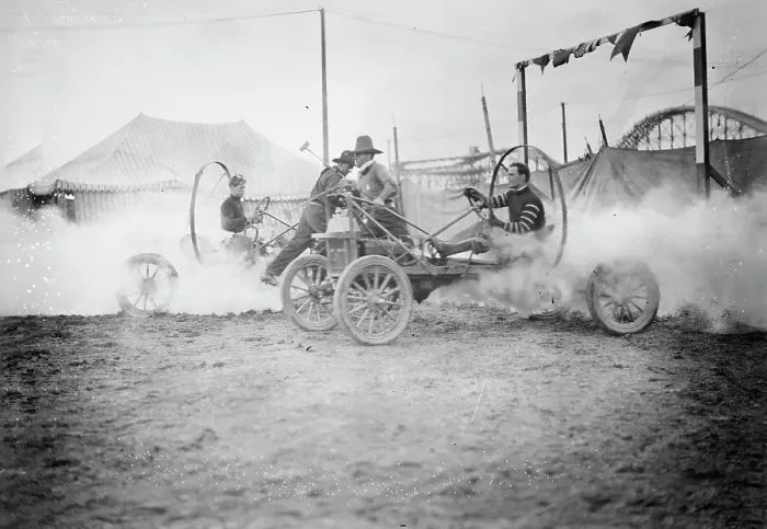 Framed Print : Auto Polo, Coney Isl. between c1910 and c1915. Creator: Bain News Service Framed Print : Auto Polo, Coney Isl. between c1910 and c1915. Creator: Bain News Service